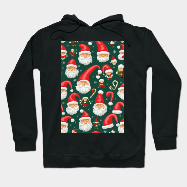 Christmas Seamless Pattern, Santa Claus #3 Hoodie by Endless-Designs